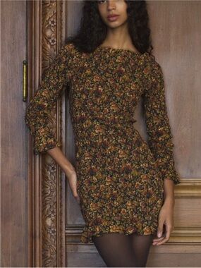 Doen CECILLIA DRESS -- NOIR RÊVE DES JARDINS